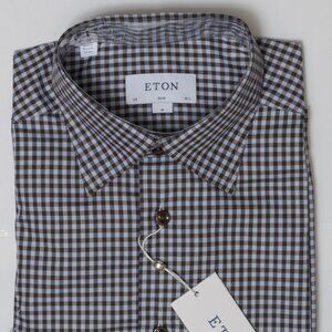 Eton NWT Blue & Purple Plaid Dress Shirt - Size 39/15.5 Slim